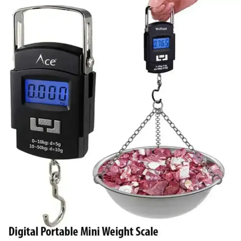 Picture of Digital Hanging Weight Scale, Portable Hanging Electronic Hook Scale-Black - Weight Machine Digital ( Multicolor) 