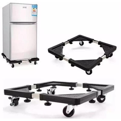 Picture of Adjustable Movable Refrigerator Floor Trolley Fridge Stand Washing Machine Base Holder Bracket Stand(Black)