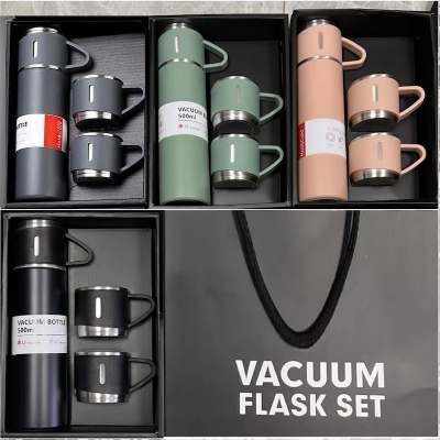 Picture of 3 In 1 Vacuum Insulated Thermal Flask Set With Cup Set (random Color)