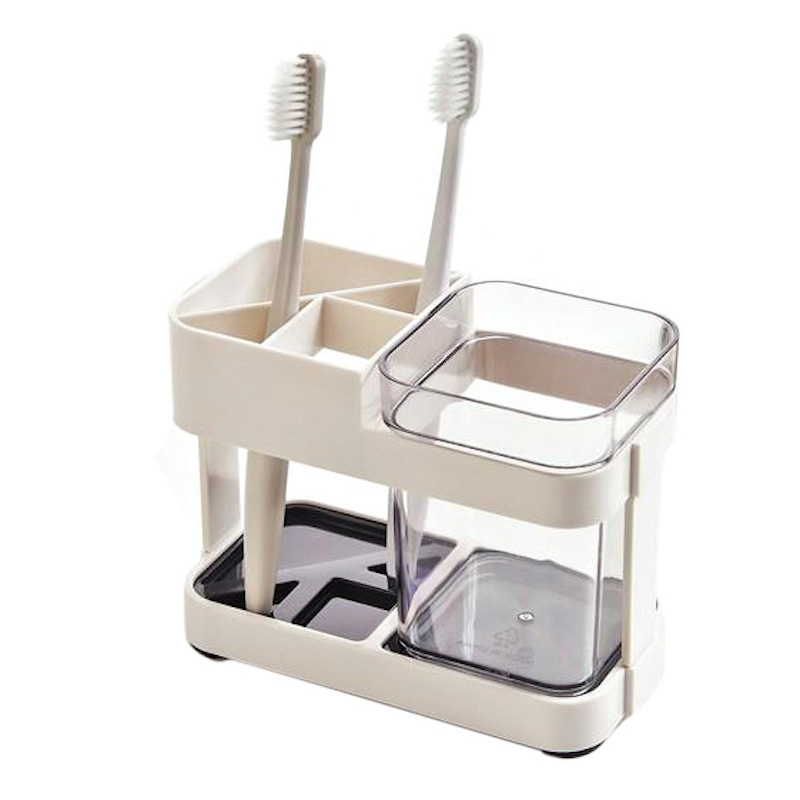 Picture of 1 Cup Toothbrush Toothpaste Stand Holder Bathroom Storage Organizer Plastic