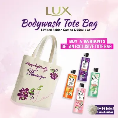 Picture of Buy 4 Variants of Lux Body Wash (245ml Each) & Get An Exclusive Tote Bag