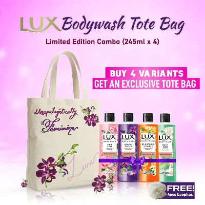Picture of Buy 4 Variants of Lux Body Wash (245ml Each) & Get An Exclusive Tote Bag