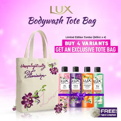 Picture of Buy 4 Variants of Lux Body Wash (245ml Each) & Get An Exclusive Tote Bag