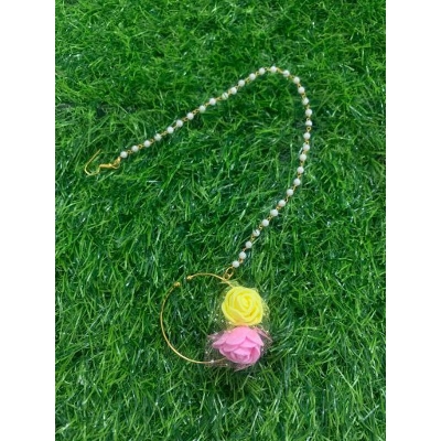 Picture of Artificial Flower Jewellery long noth Bridal/Holud/Boishakh Fashion For Women - Multicolor