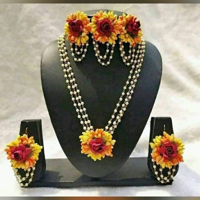 Picture of Artificial Flower Gorgeous Bridal Set-6 Piece set