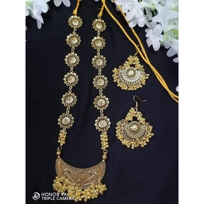 Picture of Gorgeous Party Wear Antique Silver locket Pendant Necklace / Chain Necklace / Choker Necklace for Women / Jewelry set for women Necklace - Multicolor