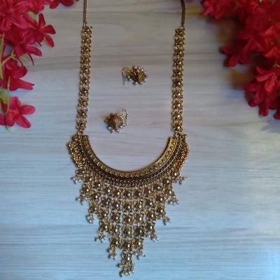 Picture of Gorgeous Party Wear Antique Silver locket Pendant Necklace / Chain Necklace / Choker Necklace for Women / Jewelry set for women Necklace - Multicolor