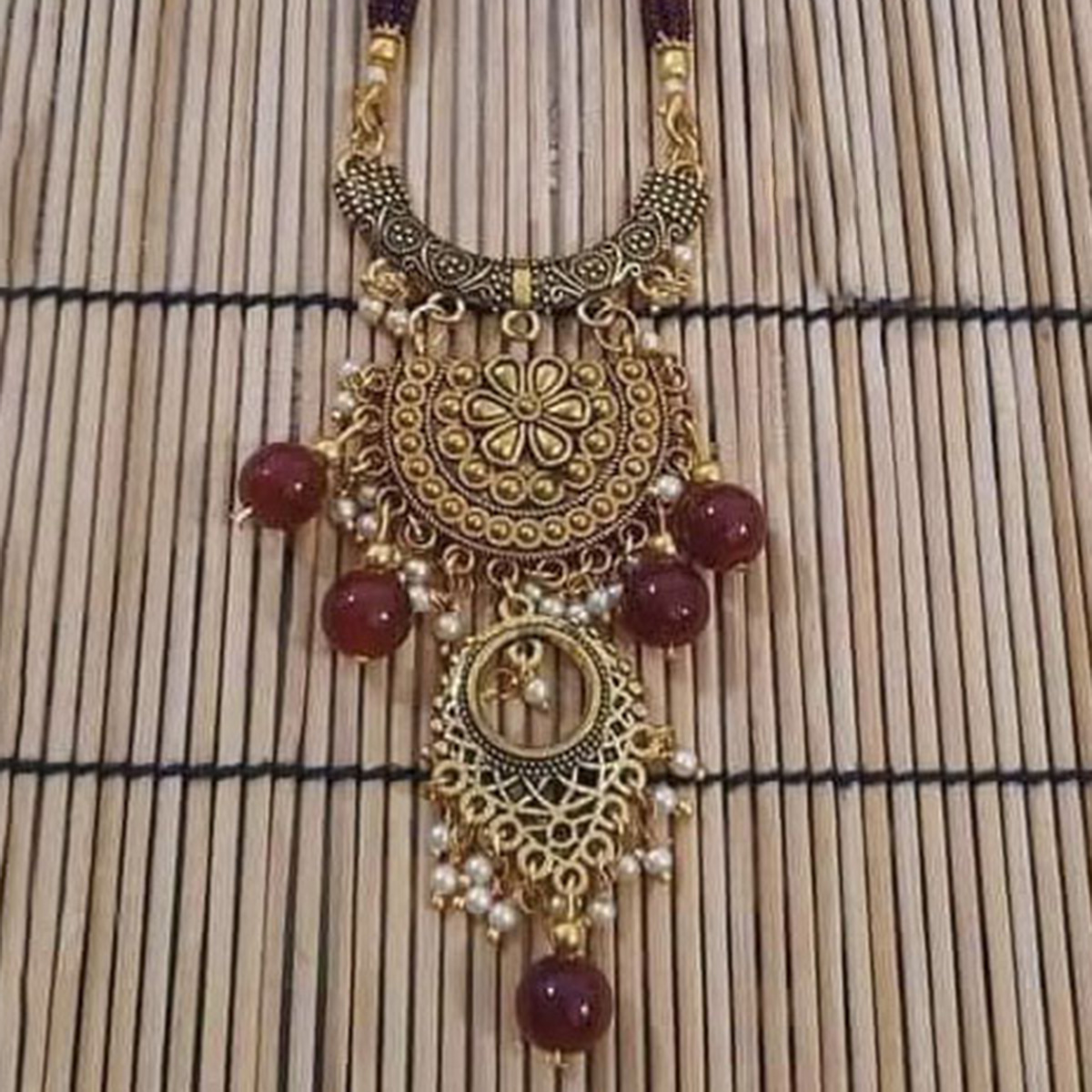 Picture of Gorgeous Party Wear Antique Silver locket Pendant Necklace / Chain Necklace / Choker Necklace for Women / Jewelry set for women Necklace