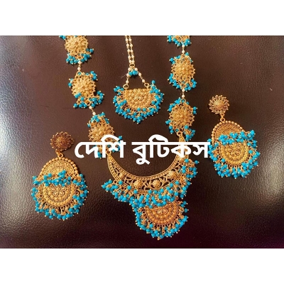 Picture of Gorgeous Party Wear Antique Silver locket Pendant Necklace / Chain Necklace / Choker Necklace for Women / Jewelry set for women Necklace - Multicolor