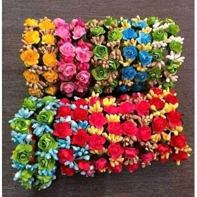 Picture of Artificial Flower Jewellery 2 Pcs Bangle/Bracelets Bridal/Holud/Boishakh Fashion For Women - Multicolor