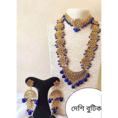 Picture of Gorgeous Party Wear Antique Silver locket Pendant Necklace / Chain Necklace / Choker Necklace for Women / Jewelry set for women Necklace - Multicolor