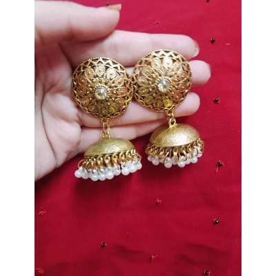 Picture of Gorgeous Party Wear Antique golden ear ring for women - Multicolor