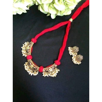 Picture of Gorgeous Party Wear Antique Silver locket Pendant Necklace / Chain Necklace / Choker Necklace for Women / Jewelry set for women Necklace - Multicolor