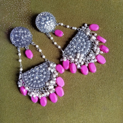 Picture of Gorgeous Party Wear Antique Silver locket Pendant Necklace / Chain Necklace / Choker Necklace for Women / Jewelry set for women Necklace - Necklace For Girls