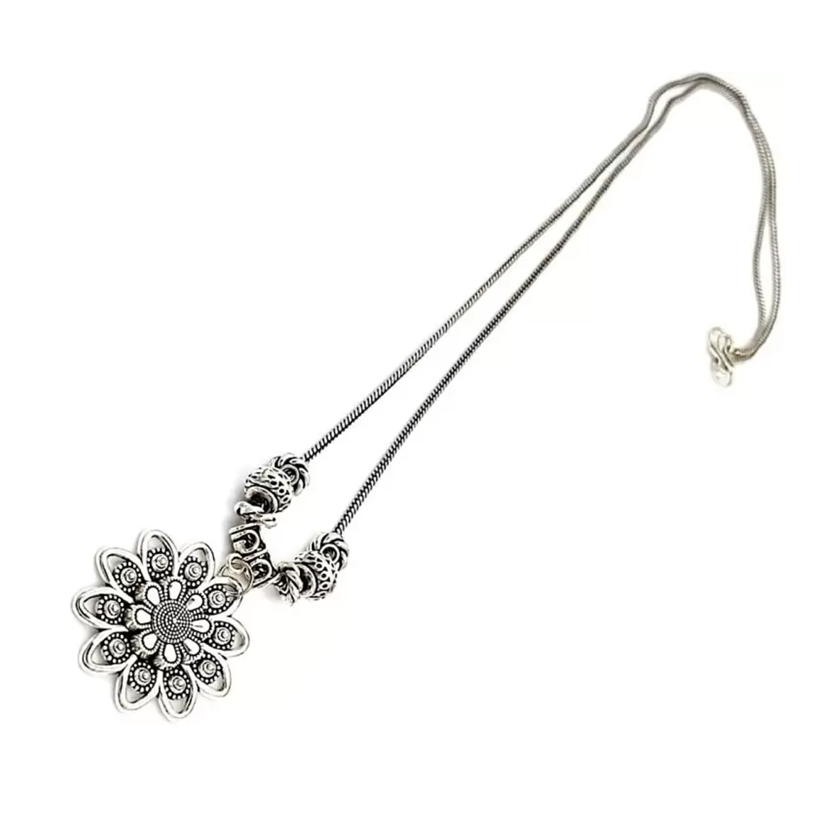 Picture of Gorgeous Party Wear Antique Silver locket Pendant Necklace / Chain Necklace / Choker Necklace for Women / Jewelry set for women Necklace - Multicolor