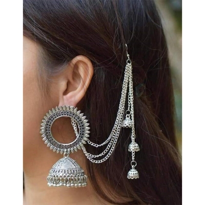 Picture of Gorgeous Party Wear Antique Silver locket Pendant Necklace / Chain Necklace / Choker Necklace for Women / Jewelry set for women Necklace - Multicolor