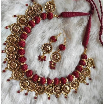 Picture of Gorgeous Party Wear Antique Silver locket Pendant Necklace / Chain Necklace / Choker Necklace for Women / Jewelry set for women Necklace - Multicolor