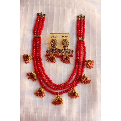 Picture of Gorgeous Party Wear Antique Silver locket Pendant Necklace / Chain Necklace / Choker Necklace for Women / Jewelry set for women Necklace - Multicolor