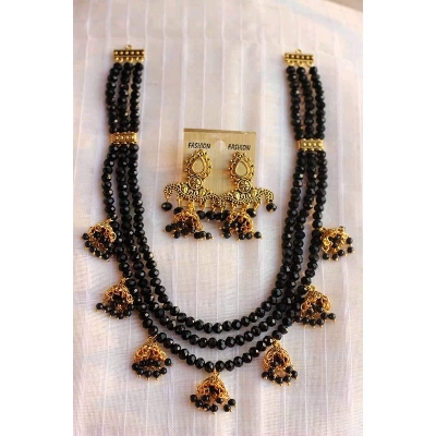 Picture of Gorgeous Party Wear Antique Silver locket Pendant Necklace / Chain Necklace / Choker Necklace for Women / Jewelry set for women Necklace - Multicolor