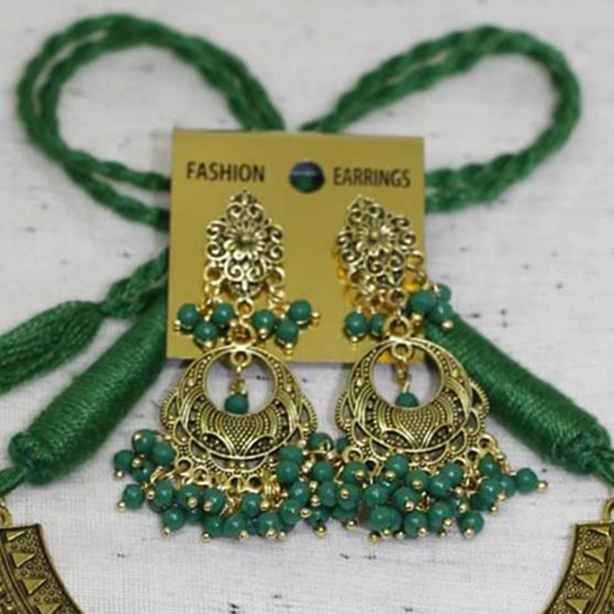 Picture of Gorgeous Party Wear Antique Silver Locket Pendant Necklace / Chain Necklace / Choker Necklace For Women / Jewelry Set For Women Necklace - Necklace For Girls