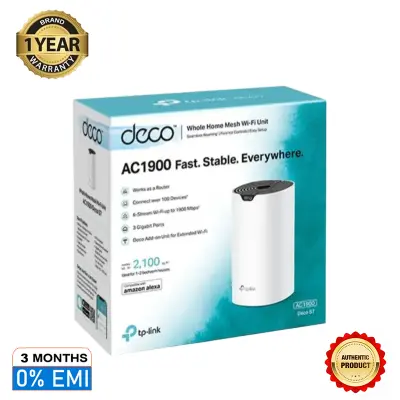 Picture of TP-Link Deco S7 AC1900 1 Pack Whole Home Mesh Wi-Fi System Smart Router 100 Device Capacity 1900 Mbps Dual-Band with Gigabit Ports