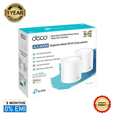 Picture of tp-link deco x60 ax3000 whole home mesh wi-fi 6 system (2 pack)