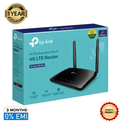 Picture of tp-link archer mr200 ac750 wireless dual band 4g lte router - black