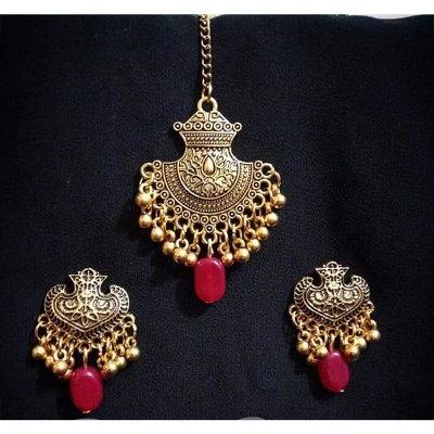 Picture of Gorgeous Party Wear Antique Silver locket Pendant Necklace / Chain Necklace / Choker Necklace for Women / Jewelry set for women Necklace - Multicolor