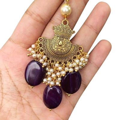 Picture of Artificail Beeds Hijap Pin for Women -golden - Multicolor