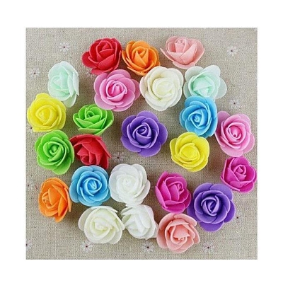 Picture of Green  color PE Foam Rose Head Artificial Flower 10 pis - Green