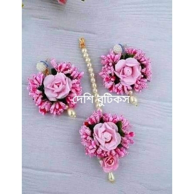 Picture of Artificial Flower Gorgeous Bridal Set3 Piece set - Multicolor