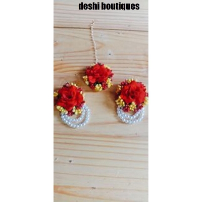 Picture of Artificial Flower Gorgeous Bridal Set-3 Piece set - Multicolor