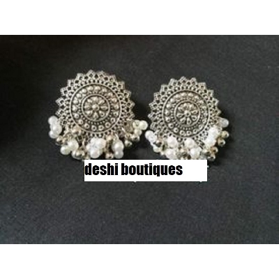 Picture of Antique silver metal Jhumka  Ear Ring For Women