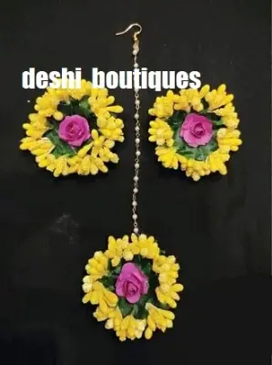 Picture of antiques earrings and tiqli for women - Multicolor