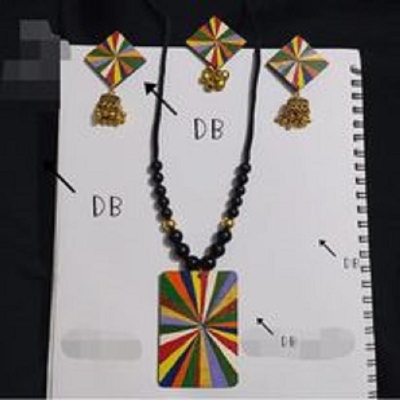 Picture of Hand painting Wooden exclusive Jewellery set