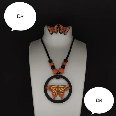 Picture of Hand painting Wooden exclusive Jewellery set