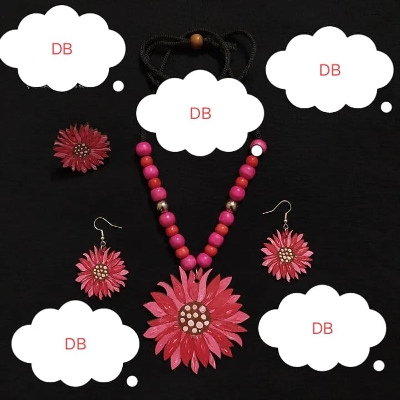 Picture of Hand painting Wooden exclusive Jewellery set
