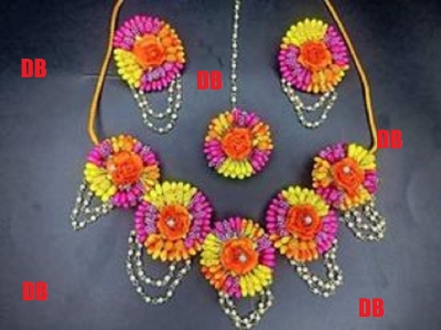 Picture of Artificial Flower Gorgeous Bridal Set3 Piece set