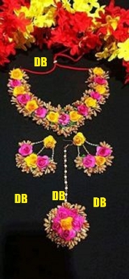 Picture of Artificial Flower Gorgeous Bridal Set 4 Piece set