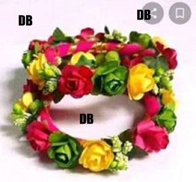 Picture of Artificial Flower Jewellery 2 Pcs Bangle/Bracelets Bridal/Holud/Boishakh Fashion For Women