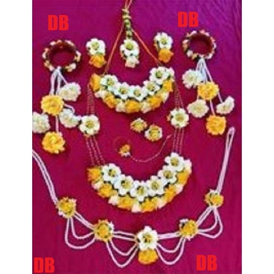 Picture of Artificial Flower Bridal Jwellery set 16 pieces