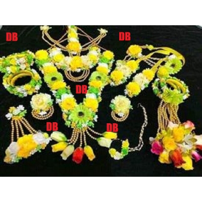 Picture of Artificial Flower Jewellery 24 Pcs Bangle/Bracelets Bridal/Holud/Boishakh Fashion For Women