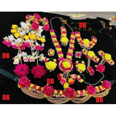 Picture of Artificial Flower Jewellery 24 Pcs Bangle/Bracelets Bridal/Holud/Boishakh Fashion For Women