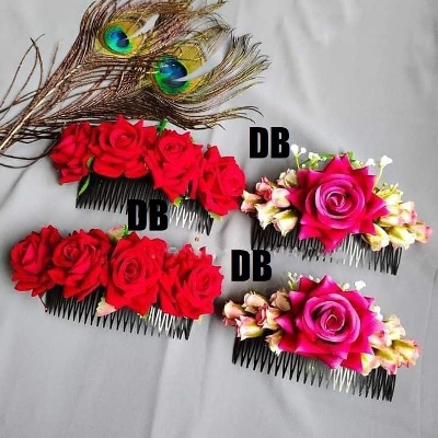 Picture of Sunnyheart Hair Fork Exquisite Rhinestone Flower Decor Wedding Hair Stick 1 pis - Multicolor