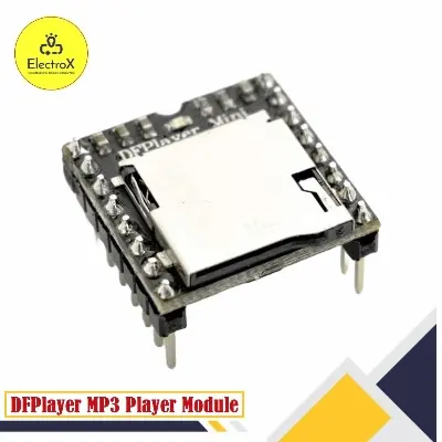 Picture of DFPlayer Mini MP3 Player Module MP3 Voice Decode Board Supporting TF Card U-Disk IO/Serial Port/AD MP3-TF-16P for Arduino UNO Black
