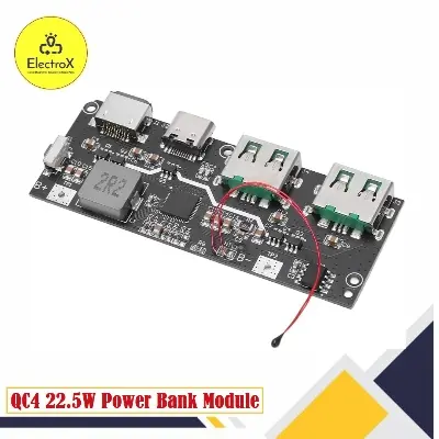 Picture of QC4 PD3.0 22.5W 5 Port 2 Way Power Bank Module Circuit Board DIY Motherboard Black