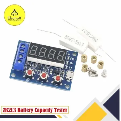 Picture of ZB2L3 Battery Capacity Testor LED Digital Display 1.2V ~ 12V 18650 Lithium Battery Power Supply Test Resistance Lead-Acid Capacity Discharge Meter Blue