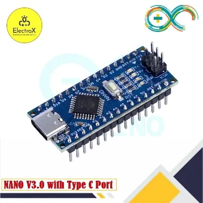 Picture of Arduino Nano 3.0 Atmega328 Controller Compatible Board Without USB V3.0,Type-C Nano Blue