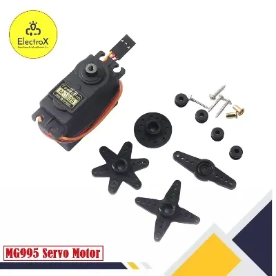 Picture of MG995 Servo Motor Metal Gear High-Torque Servo Motor Compatible with Smart Car Robot Boat RC Helicopter Airplane (Control Angle 180) Black
