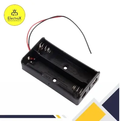 Picture of 18650 Lithium Battery Holder Case/Mount/Socket DIY KIT for 3.7V Battery Dual Storage Slots for Power Supply - 1pcs Black